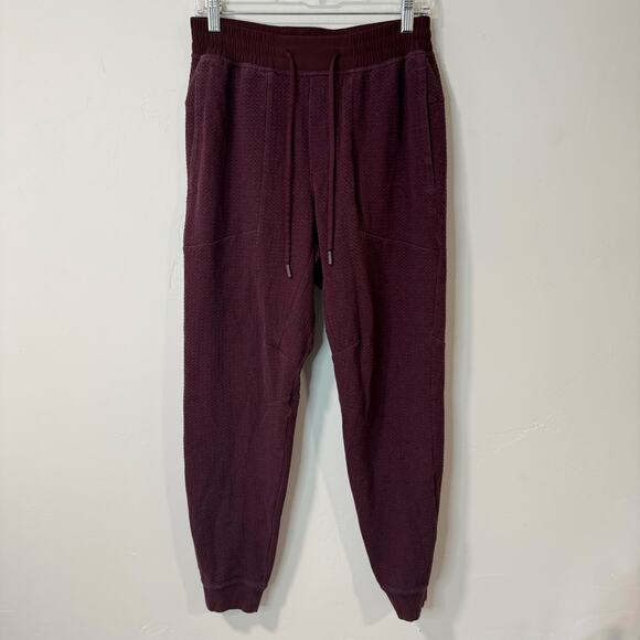 Lululemon Men's At Ease Jogger Sweatpants Lounge Athleisure Medium Maroon Red - Picture 2 of 11